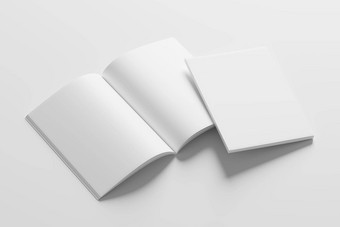 杂志宣传册呈现白色空白模型