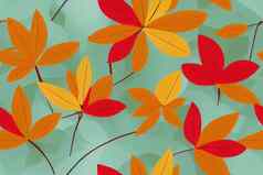 无缝的秋天花模式花秋天设计可重复的植物