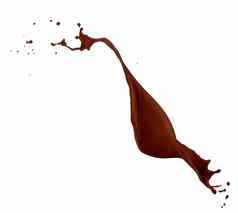 巧克力飞溅孤立的白色背景飞溅褐色热咖啡热巧克力