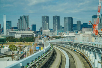 yurikamome跟踪东京城市景观