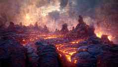 熔岩裂缝地球视图纹理发光火山岩浆裂缝