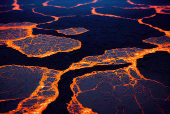 熔岩裂缝地球视图纹理发光火山岩浆裂缝