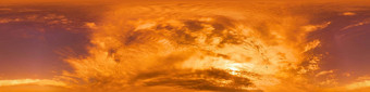 金发光的红色的橙色日落天空全景Hdr无缝的球形equirectangular全景天空圆顶天顶可视化天空更换空中无人机全景照片