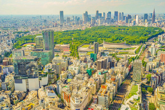 东京城市景观涩谷天空