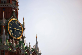 斯帕斯卡亚塔莫斯科克林姆林宫著名的编钟主要时钟俄罗斯风景俄罗斯历史建筑象征国家受欢迎的吸引力莫斯科