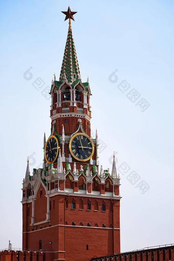 斯帕斯卡亚塔莫斯科克林姆林宫著名的编钟主要时钟俄罗斯风景俄罗斯历史建筑象征国家受欢迎的吸引力莫斯科