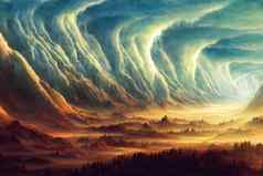 幻想景观作文美丽的画云