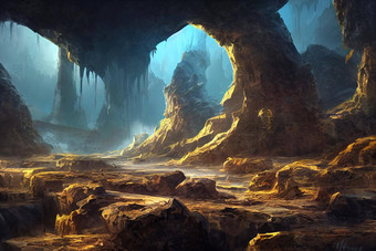 神秘洞穴科幻<strong>建筑视频</strong>游戏的数字