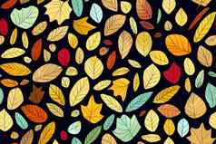 秋天森林摘要无缝的模式水彩手画插图