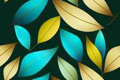 叶子模式丛林森林背景蓝色的趋势颜色树叶