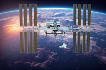 国际<strong>空间站</strong>轨道地球地球国际<strong>空间站</strong>黑暗背景元素图像有家具的美国国家航空航天局