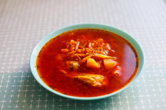 乌克兰国家菜经典红色的罗宋汤