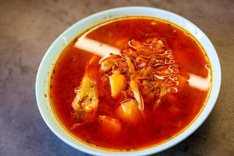 乌克兰国家菜经典红色的罗宋汤