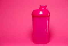粉红色的瓶颜色背景体育能源喝设备健身房