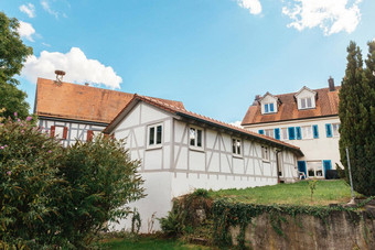 传统的小房子美丽的户外装饰外观德国德国砖建筑房子古老的欧洲城市德国架构师