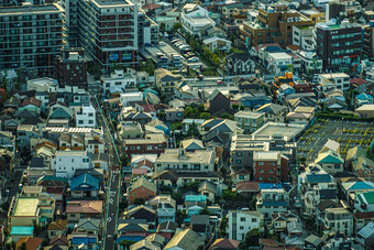 横滨具有里程碑意义的塔天文台视图横滨城市景观日落视图