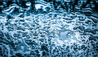 <strong>水纹</strong>理摘要背景阿卡滴<strong>蓝色</strong>的玻璃科学宏元素多雨的天气自然表面艺术背景环境品牌设计