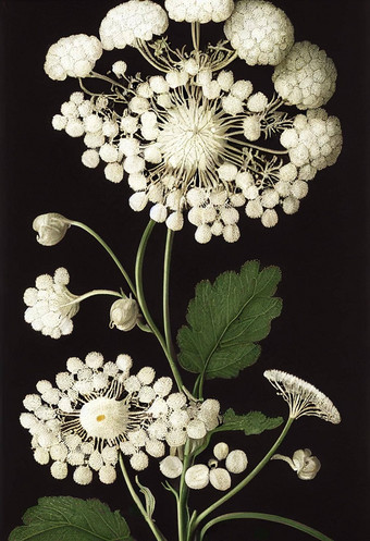 艺术插图白色详细的女王安妮的花边花