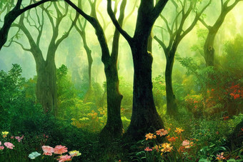 美丽的被施了魔法<strong>森林</strong>大<strong>童话</strong>树