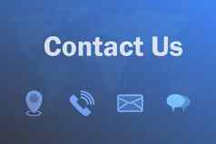 联系概念联系页面网站地址电话电子邮件闲谈，聊天图标蓝色的背景企业信息联系数据客户客户服务支持网络横幅