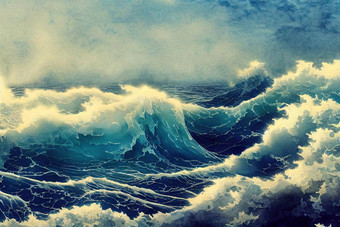 摘要背景巨大的波爆破海