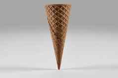 空大巧克力晶片锥冰奶油孤立的白色概念食物对待模型模板广告设计关闭