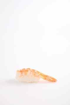 虾寿司日本食物孤立的白色背景