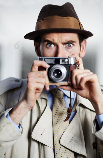 捕获行为私人侦探捕捉照片复古的相机