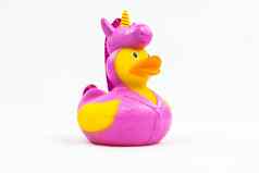 有趣的粉红色的独角兽服装鸭浮动玩具