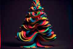 彩色的圣诞节树使橡皮泥艺术