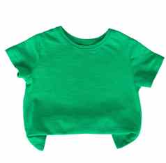 孩子们t恤孤立的白色背景绿色颜色婴儿T恤白色生动的颜色时尚的衣服