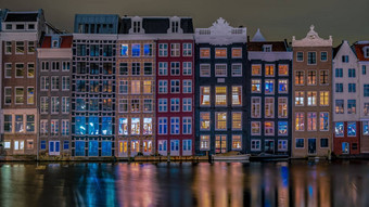 色彩斑斓的街<strong>房子</strong>达姆拉克阿姆斯特丹调用跳舞<strong>房子</strong>