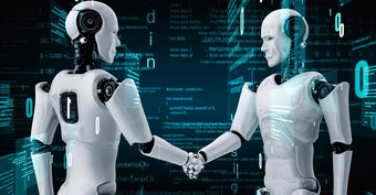 未来主义的机器人人工情报huminoid编程编码
