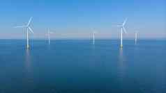 风车涡轮机海生成绿色能源荷兰