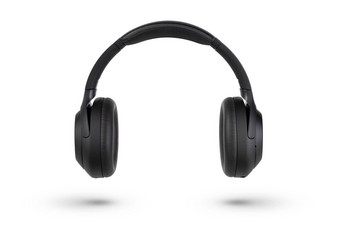 耳机隔离白色无线耳机黑色的高质量孤立的白色背景广告<strong>产品目录</strong>