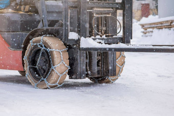 拖拉机轮链拖拉机加载程序湿<strong>滑</strong>的雪路加载器开车雪<strong>防滑</strong>链