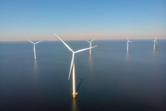 风车农场东北圩田荷兰绿色能源风车涡轮海土地