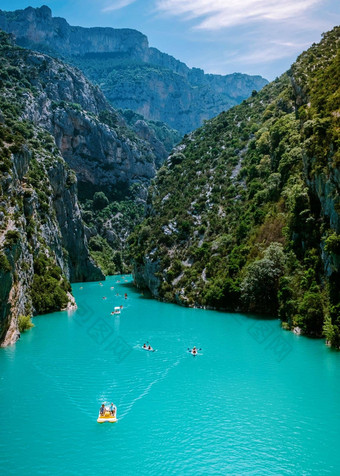 峡谷维登维登喉咙湖圣croix普罗旺斯法国普罗旺斯高山科特天蓝色