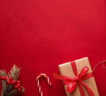 圣诞节<strong>礼物</strong>拳击一天传统的假期<strong>礼物</strong>平躺经典圣诞节<strong>礼物</strong>盒子红色的背景包装现在节日饰品装饰假期平铺