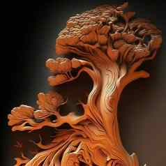 模型树雕刻木