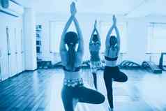瑜伽类集团人放松瑜伽构成健康健康的生活方式