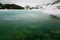 融化冻湖安第斯山脉景观土地的火ushuaia阿根廷
