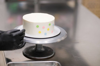 糕点老板设计师装修磨砂杯蛋糕多彩色的波尔卡点