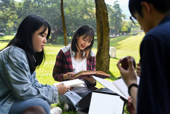 集团学生集团项目坐着大学校园教育青年生活方式概念