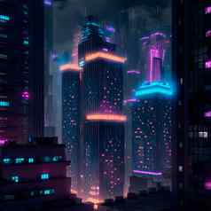 美丽的未来主义的城市未来高技术城市
