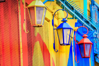 色彩斑斓的外观caminito街街<strong>灯布</strong>宜诺斯艾利斯停机坪阿根廷