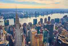 美丽的视图纽约城市俯瞰城市摩天大楼