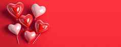 情人节一天插图红色的心横幅背景