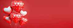 明亮的红色的心形状快乐情人节一天横幅背景