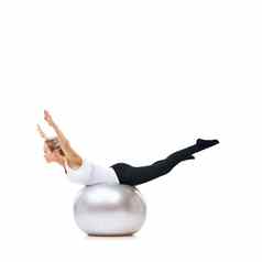 完美的平衡稳定女人平衡锻炼球Copyspace